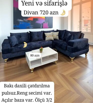 Çarpayılar: Məhsul: Künc divan + jurnal masası - Divan: 720 AZN - Jurnal masası