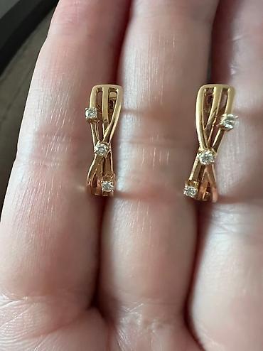 Другие ювелирные изделия: 1-Серьги СССР, вес 6,19 очень красивые, редкие, камни муассанит — 17