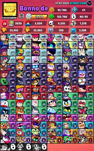 Brawl Stars hesabı satılır. Hesabda Bonno de istifadəçi adı ilə