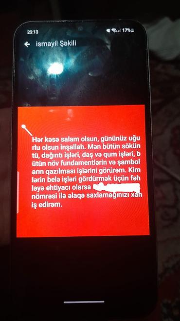 cilə dağı: Xidmət: Söküntü, dağıntı və torpaq işləri Təsvir: - Bütün növ söküntü — 2