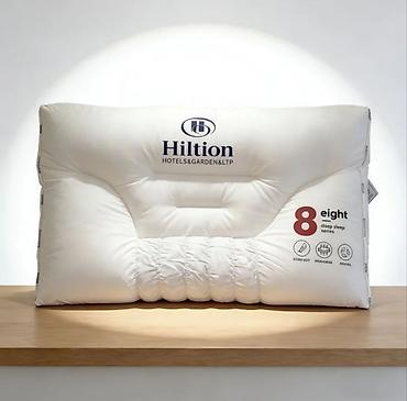 Подушки: Самые трендовые подушки от бренда Hilton! Чехол 💯 % хлопок, наполнение — 16