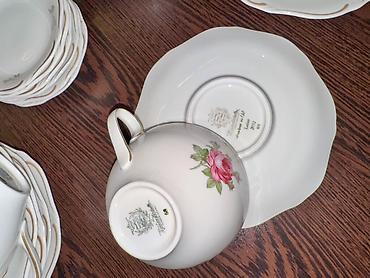çay servisi: Çay dəsti, rəng - Ağ, Farfor, 6 nəfərlik, Almaniya — 2