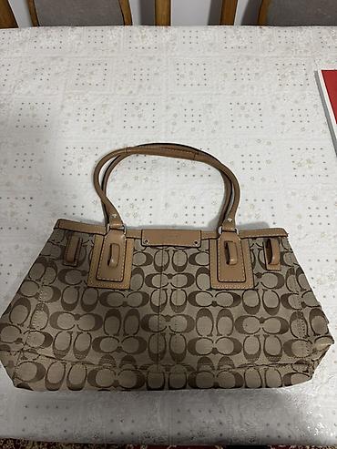 pier carden: Сумка-тоут Coach Signature Canvas - Материал: плотный фирменный — 1
