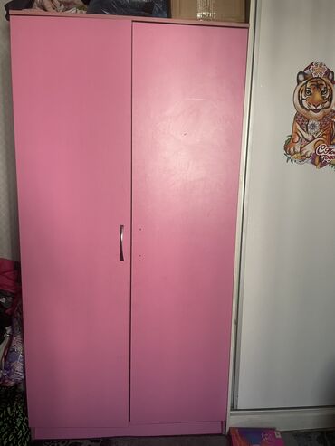 шкаф для кухнии: Детский гарнитур, цвет - Розовый, Б/у