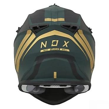 mon torbe: NOX off-road motocross kaciga u tamno zelenoj boji sa zlatnim — 4