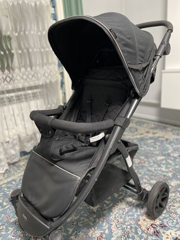 детский мотоцикл от 3 лет: Коляска, цвет - Черный, Б/у