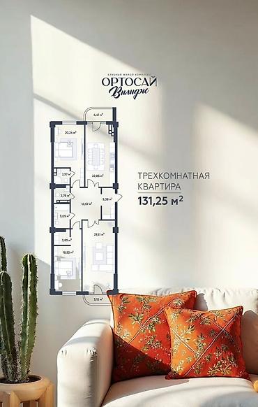 готовые квартиры: 3 комнаты, 131 м², Элитка, 3 этаж, ПСО (под самоотделку) — 7