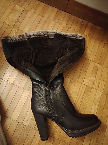 new yorker ugg: Ženske zimske čizme do kolena na štiklu - Materijal spolja: crna — 3
