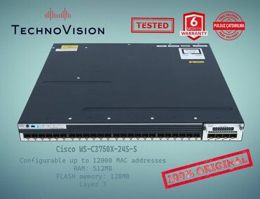 optik modem: Cisco Catalyst WS-C3750X-24S-S ✔️Sertifikasiyadan keçmiş təcrübəli