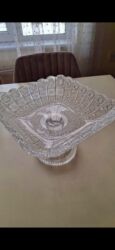 пылесос для дома: Блюдо для тортов и сладостей, Хрусталь, Чехия
