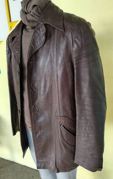 gaudi jakne: Leather jacket Genuine leather, L (EU 52), color - Black