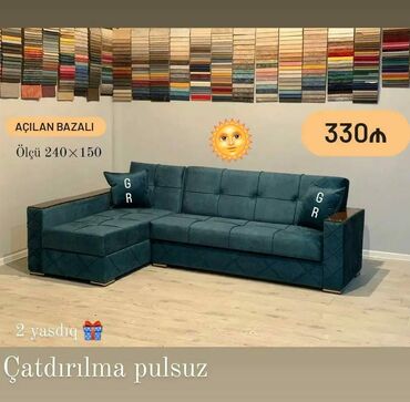 mebellerim instagram: Угловой диван, Новый, Раскладной, С подъемным механизмом