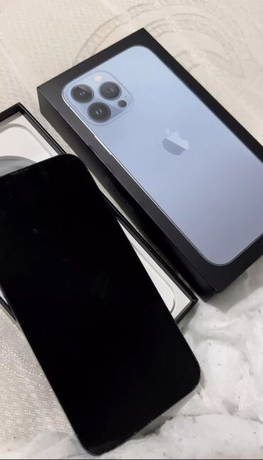 а51 экран: IPhone 13 Pro Max, Б/у, 128 ГБ, Синий, Коробка, Чехол, Кабель, 82 %