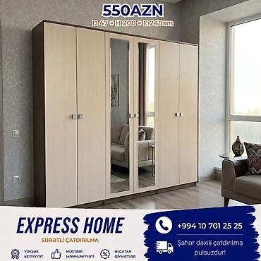 Dolablar: Yeni, 6 qapı, Güzgülü, Açılan, Düz dolab — 1
