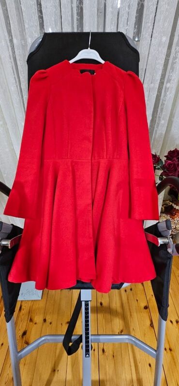 demisezon steqan qadın paltoları: Palto M (EU 38), rəng - Qırmızı