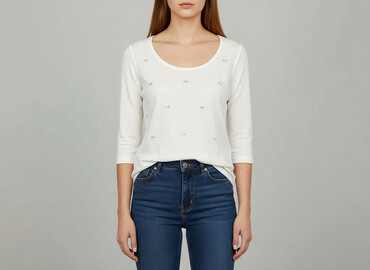 bluzka z aplikacją i kryształkami: Women's blouse, size S