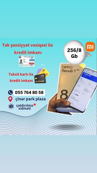 kreditle telfonlar: 📍Qeydiyyat ünvanından asılı olmadan 🚫 Zaminsiz ❌ İş yerindən arayış