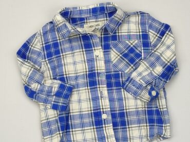 koszula w kratę niebieska: Bluzka, Cherokee, 9-12 m, stan - Dobry