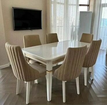 mebel dəsti: Для гостиной, Новый, Раскладной, Прямоугольный стол, 6 стульев, Азербайджан