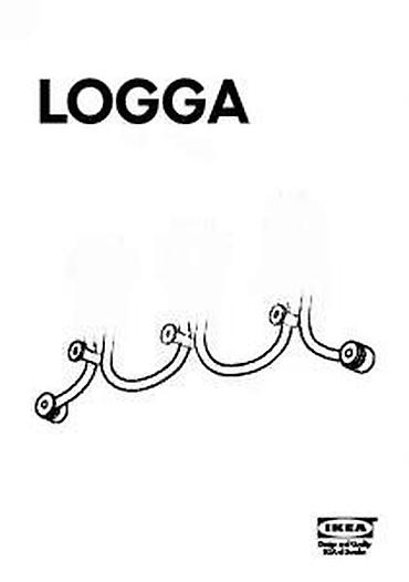 Stilski čiviluci: IKEA LOGGA zidna vešalica - Model: LOGGA - Materijal: metal — 9