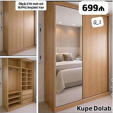 zeka kupu: Kupe dolab və kamod dəsti 1) Kupe Dolab - Ölçü: 270 × 160 × 60 sm - — 1
