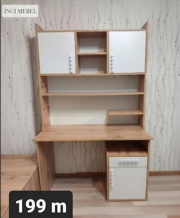 ofis stolu: Tələbə və ofis üçün çoxfunksiyalı iş masası - Material: ağ və açıq — 1