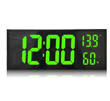 Триммеры: Часы квадратные с зеленым подсветком с показателем температуры