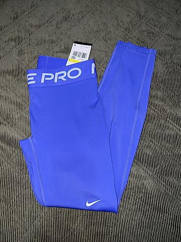 Helanke, biciklistički šortsevi: NIKE PRO Women's Training Tights - Sapphire/White vel. S, M NOVO — 2
