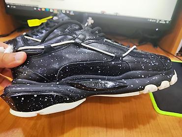 ayaqlar: Məhsul: Valentino Garavani Bounce Paint-Splattered Leather Sneakers – — 4