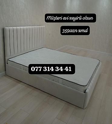 tap.az masalar: Müasir dizaynlı iki nəfərlik çarpayı və matras dəsti. - Yumşaq parça — 1