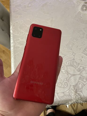 qız telefon nömrələri: Samsung Note 10 Lite, 128 GB, rəng - Qırmızı, Sensor, Barmaq izi, Simsiz şarj