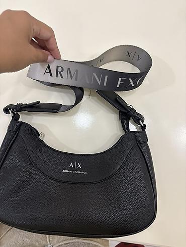 emperio armani: Armani Exchange (A|X) qadın çantası - Rəng: qara - Material — 1