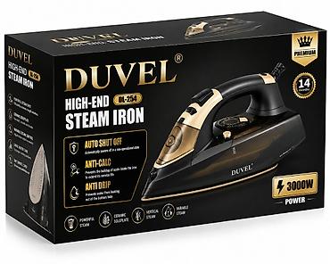 Утюги: №: 16521 Məhsulun adı: Ütü Duvel DL-254, keramika, 3000 Vt, qara — 2