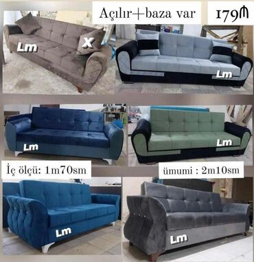 Masa və oturacaq dəstləri: Divan, Açılan, Bazalı, Parça