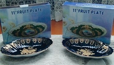 купить бу самовар на дровах: Məhsul: 11" Fruit Plate – dekorativ meyvə boşqabı (2 ədəd)- 1-i