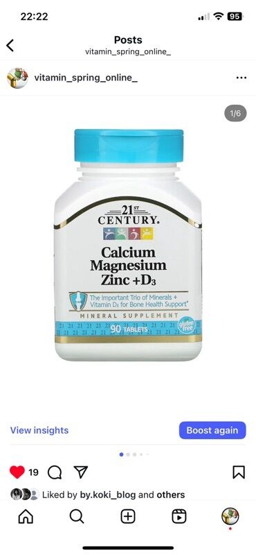 vita mama: 21st Century markasının kalsium, maqnezium, sink və D3 vitamini