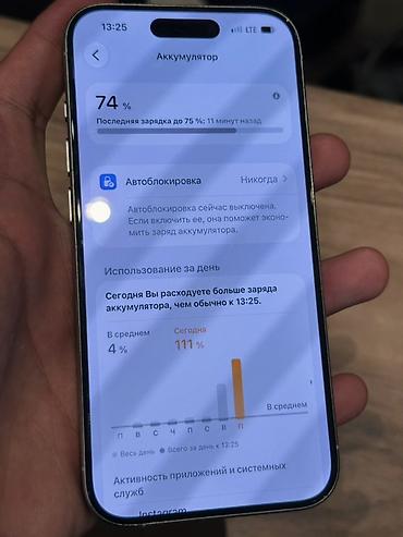 honor 200 pro: IPhone 15 Pro, Б/у, 128 ГБ, White Titanium, Кабель, 85 % — 7