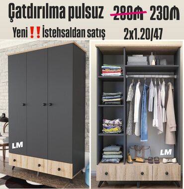 istehsal üçün yer axtarıram: Açılan, 3 qapılı Düz dolab, Qarderob, paltar dolabı