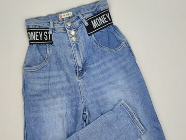 woskowane spodnie z wysokim stanem h m: M.Sara, Jeans for women, size S (EU 36)