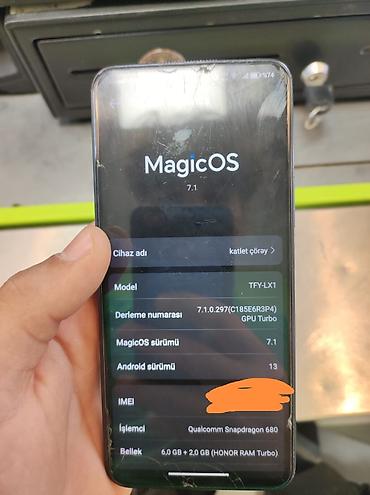 islenmis qaz: Honor X8, 128 GB, rəng - Göy, Barmaq izi, İki sim kartlı, Face ID — 4