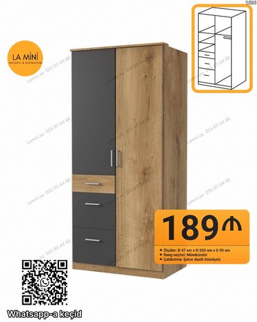mingecevir is elanlari: Распашной, 2 двери Прямой шкаф, Гардеробный шкаф