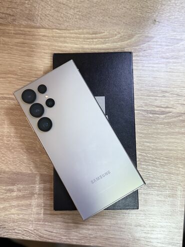 обучающий компьютер: Samsung Galaxy S24 Ultra, Колдонулган, 256 ГБ, түсү - Боз, Бөлүп төлөө менен, eSIM, 1 SIM
