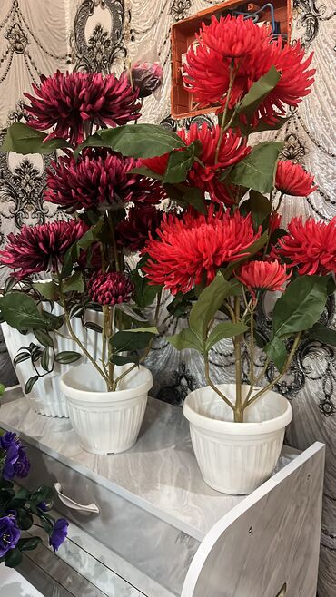 Декоративные цветы: Искусственные горшечные цветы - Яркие декоративные композиции в белых — 23