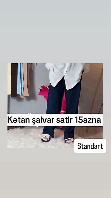 milli kişi geyimləri: Kətan şalvar - Material: kətan - Model: geniş kəsim, rahat - Rəng — 1