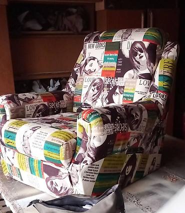 decije igraliste cena: Fotelja sa naslonom i rukonaslonima – pop-art/retro dizajn - Model — 1