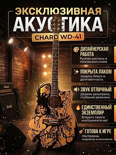 Гитары: Эксклюзивная акустическая гитара Chard WD-41 в готическом стиле — 1