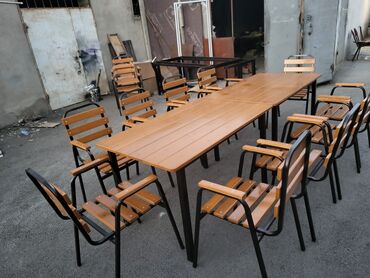 Bağ, çöl masa və oturacaq dəstləri: Yeni, Dördbucaq masa, 4 stul, Açılmayan, Stullar ilə, Taxta, Azərbaycan — 7