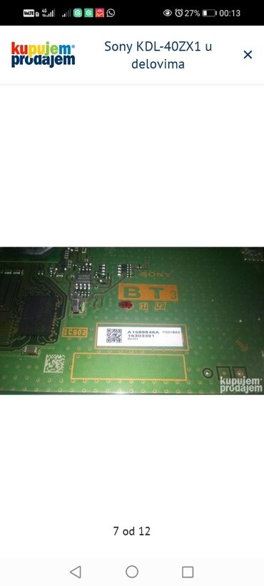 Aksesoari za TV i video: Sony KDL-40ZX1 u delovima SONY - DRIVER - A1566739A, 1-878-249-11 — 7