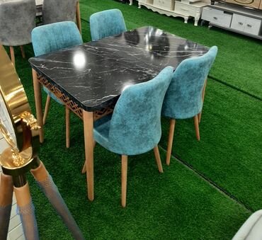 mermer stollar: Qonaq otağı üçün, Yeni, Açılan, Dördbucaq masa, 4 stul, Türkiyə