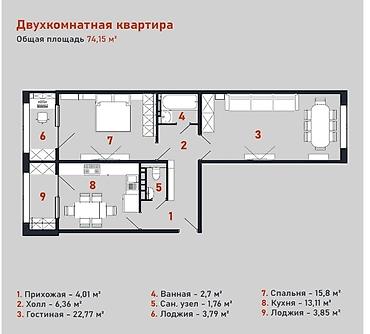 Продажа квартир: 2 комнаты, 75 м², 108 серия, 9 этаж — 8